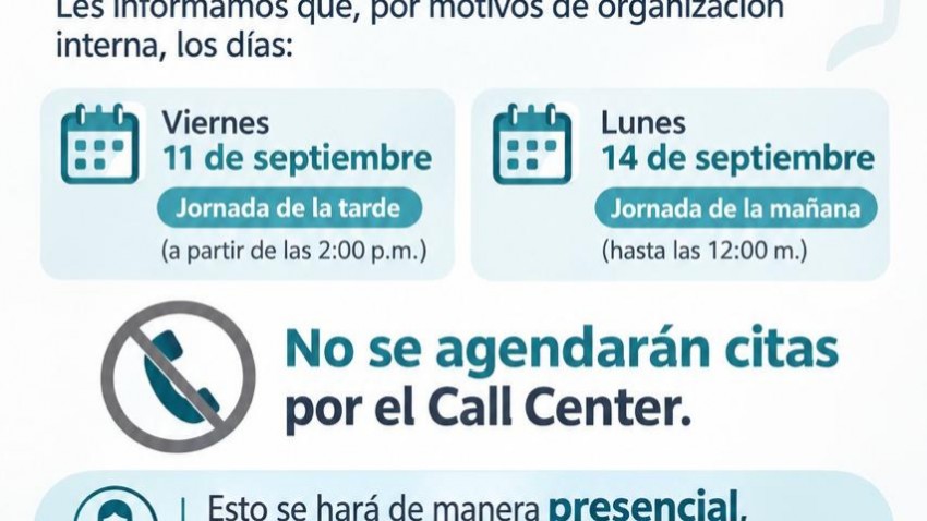 Suspencion de servicio de call center por mantenimiento